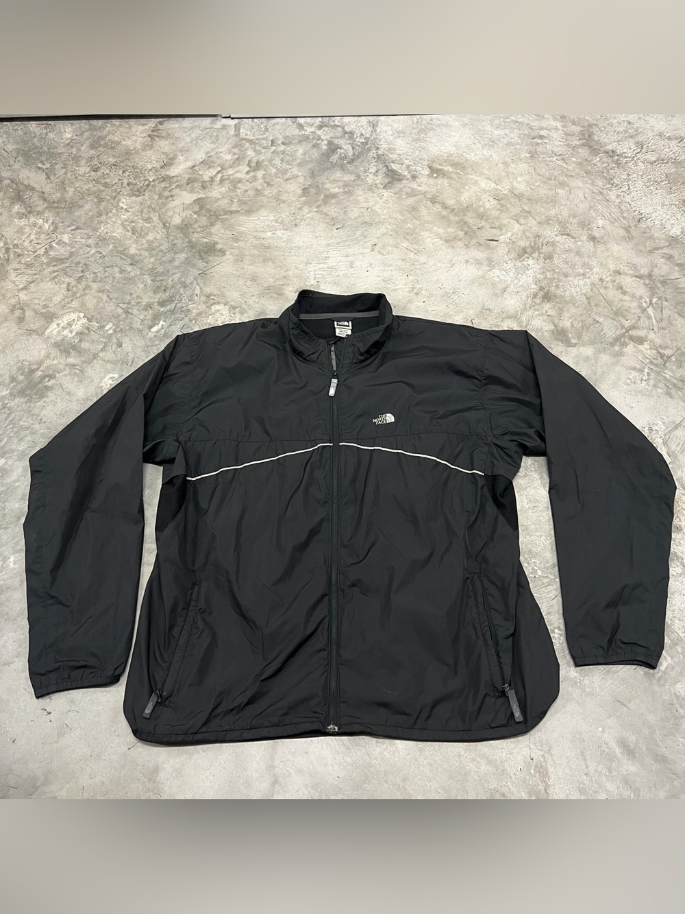 North Face Dry Full Zip Jacket Mesh Lining Black Light Softshell Size XXL